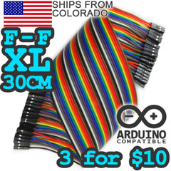Extra Long 30cm Jumper Wires DuPont Female – Female 40 pcs Ribbon Arduino