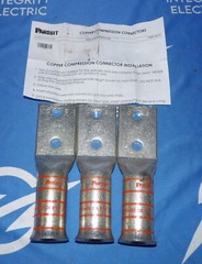 Box of 3 NEW LCCF750-12-3 Two Hole Flex Locomotive Cable Lugs + 1 Year Warranty
