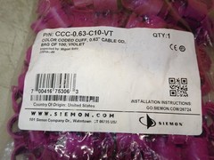 6 mixed bags Siemon CCC-0.63-C10-OR Color Coded Cuff, Bag of 100, Orange