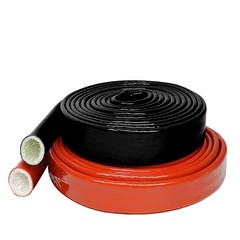 Silicone / Fibreglass Fire Sleeving Protective Heat Shield Sleeve Black φ4-100mm