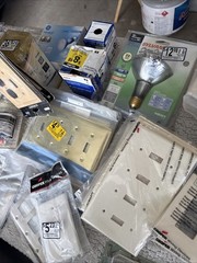 Large Lot NOS Electrical Supplies Switches Outlets Wall Plates Leviton Pass & Se