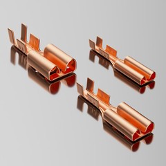 WC63 Series 6.3mm Solderless Terminals 8-Layer Gold/Rhodium Plated 6PCS/Pack