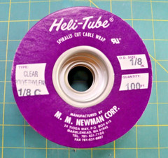 Heli-Tube HT1/8 UR Spirally-Cut Cable Wrap Clear Polyethylene 1/8″ OD 100ft