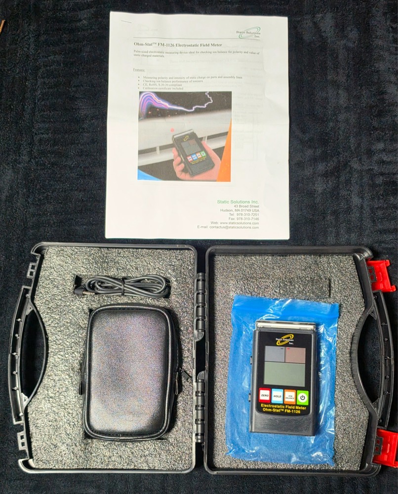 STATIC SOLUTIONS FM-1126 Ohm-Stat Electrostatic Field Meter