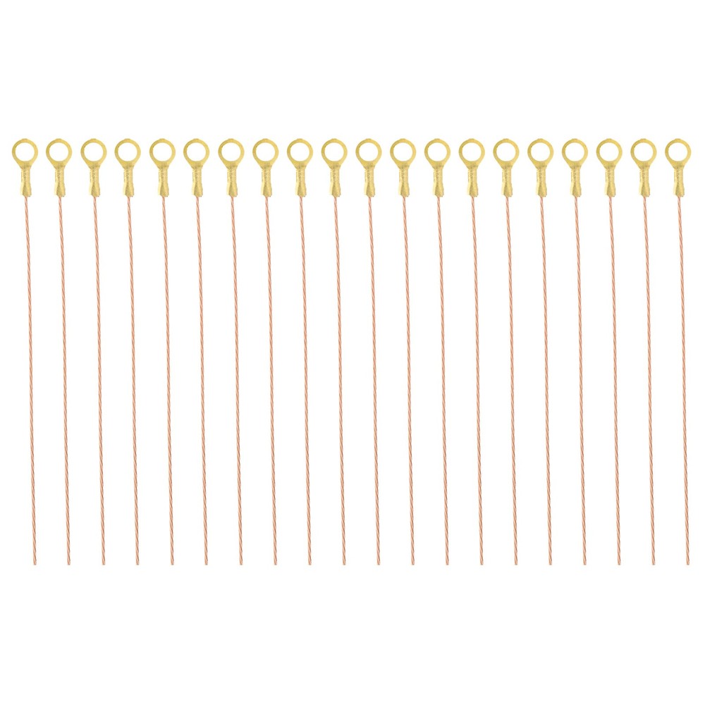 12 Inch Bare Copper Wire-Copper Grounding Lugs, 20 Pcs Cables with Lug