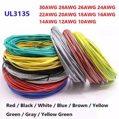 1/5/10M UL3135 Sillicone Rubber Cable 10AWG – 30AWG Tinned Copper Wire High Temp
