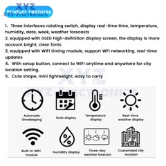 DIY ESP8266 Mini Weather Forecast Electronic Clock Kit 0.96″ OLED Display+Shell
