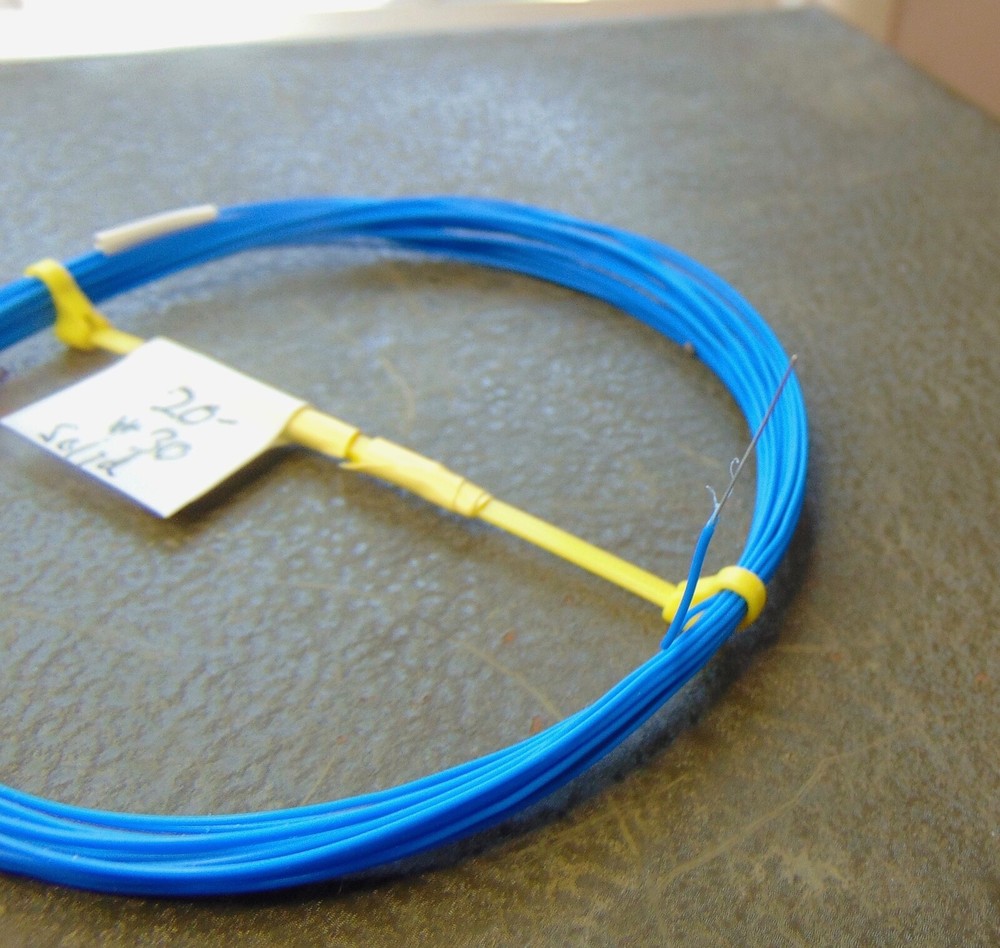 25 feet solid 30 AWG Silver Plated Copper PTFE Wire Blue SPC 1 strand