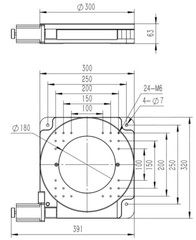 Qty: 1 Motorized rotary table Y200RA300 300mm Reduction ratio 1/288