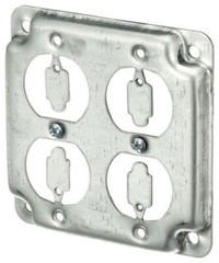 Steel City RS-8, 4″ Box, 1/2″ Raised, 2 Duplex Receptacle Outlet Box Cover, 1 pc