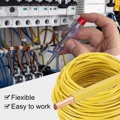 200 Feet Electrical Wire Insulated Solid Copper 12AWG Hook Up Wire Cable, Yellow