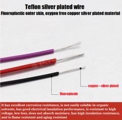 7-15AWG PTFE Silver Plated Copper Stranded Electrical Wire DIY Headphone Cable