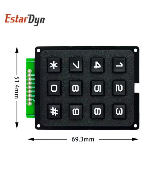 3×4 / 4×4 Matrix Keypad Membrane Switch Module for Arduino