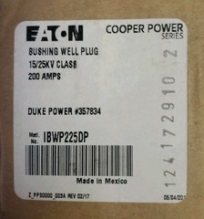Eaton IBWP225 Bushing Well Plug 200A 15/250KV Class