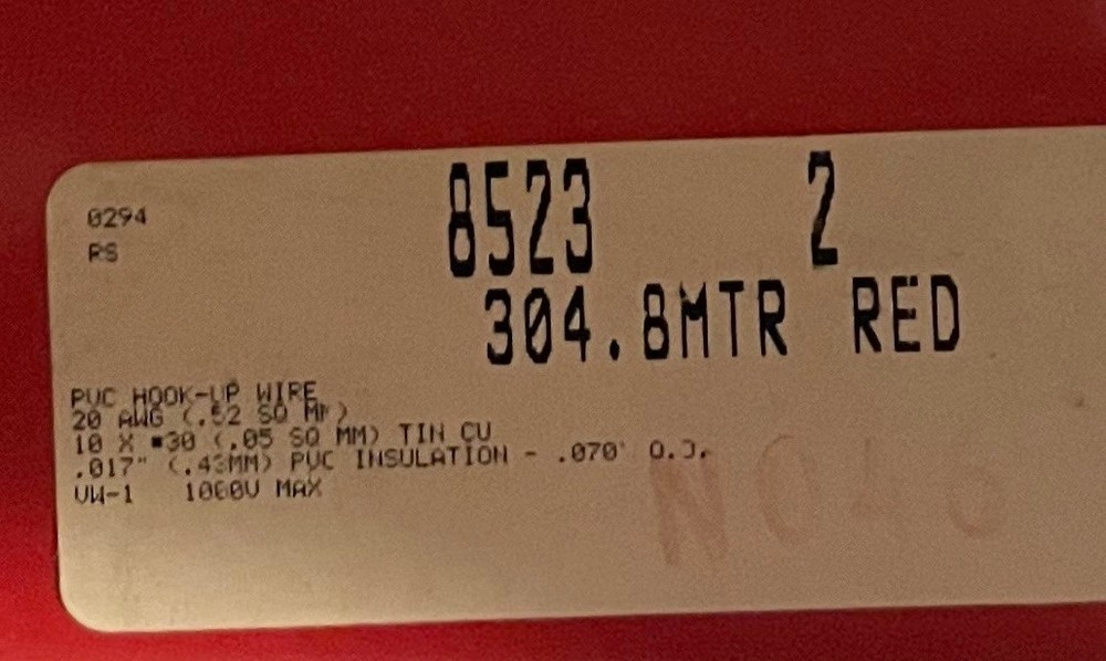 BELDEN 8523-02. Red, 20Ga Hook up Wire, New 100 feet