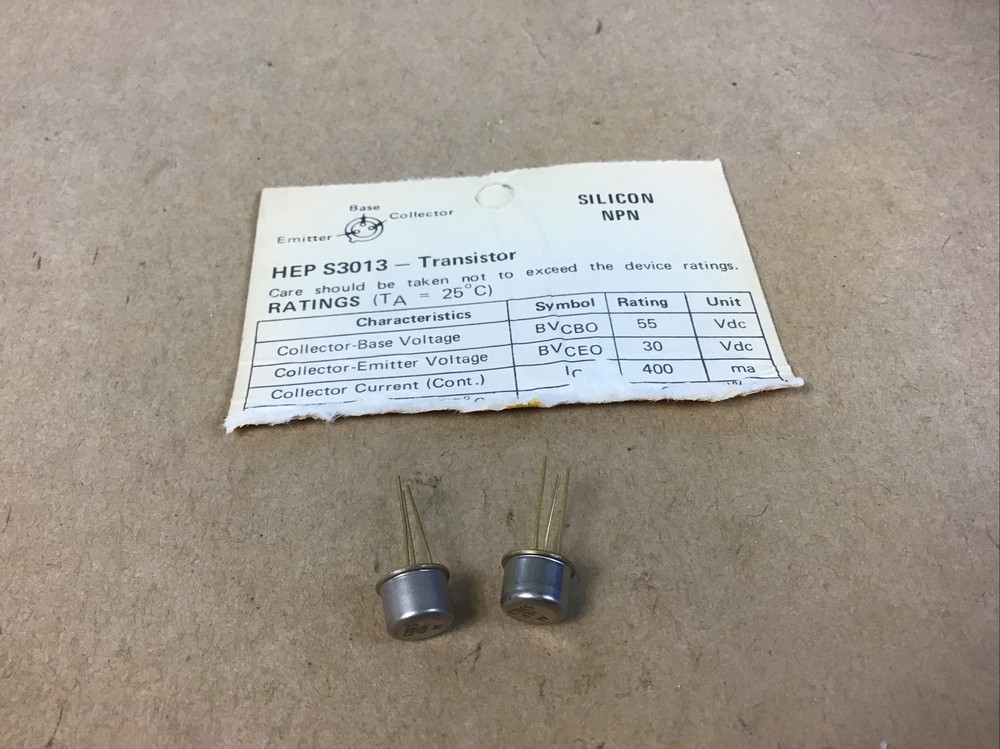 2 Pieces Vintage HEP3013 – MOTOROLA – SILICON NPN POWER TRANSISTOR HEP S3013 New