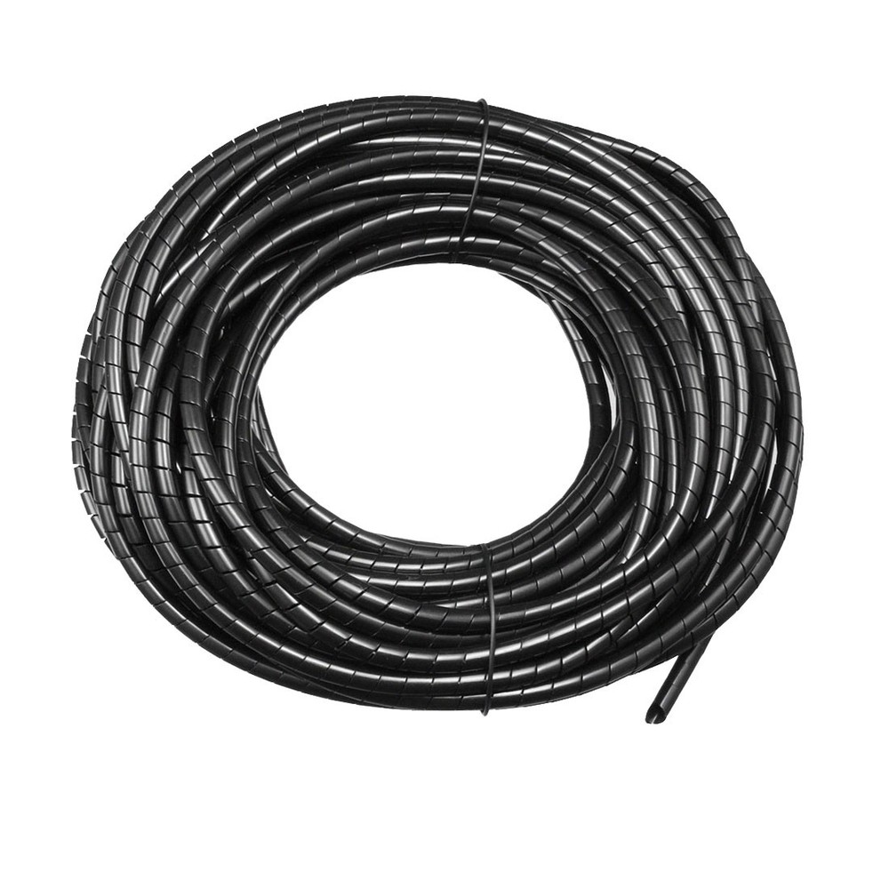 3mm Flexible Spiral Tube Cable Wire Wrap Manage Cord 19M Length Black