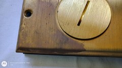 BRASS PLATE FLOOR RECEPTACLE ARROWHART 15A 125V 2P 3W GRD BRUSH STAIN READ DESC