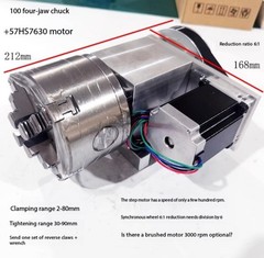 CNC Engraving Machine Rotary Table Fourth Axis 80/100 Chuck Tailstock Spindle