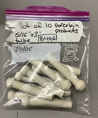 Lot of 10 Porcelain Products 5/16″ x 3″ Porcelain Wiring Electrical Tube (b496)