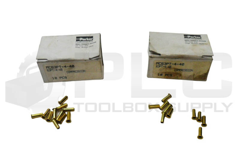 LOT OF 2 NEW BOX OF 10 PARKER 63PT-4-40 COMPRESSION FITTING MC63PT-4-40 *READ*