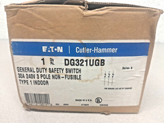 Eaton Cutler Hammer DG321UGB 3 Pole 30 Amp Non-Fused Safety Switch NEW OPEN BOX