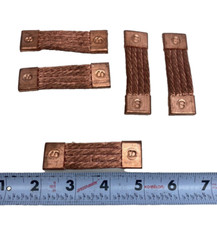 Lot Of 5, Braided 3″ X 7/8″ Copper Flexible Connector Flat