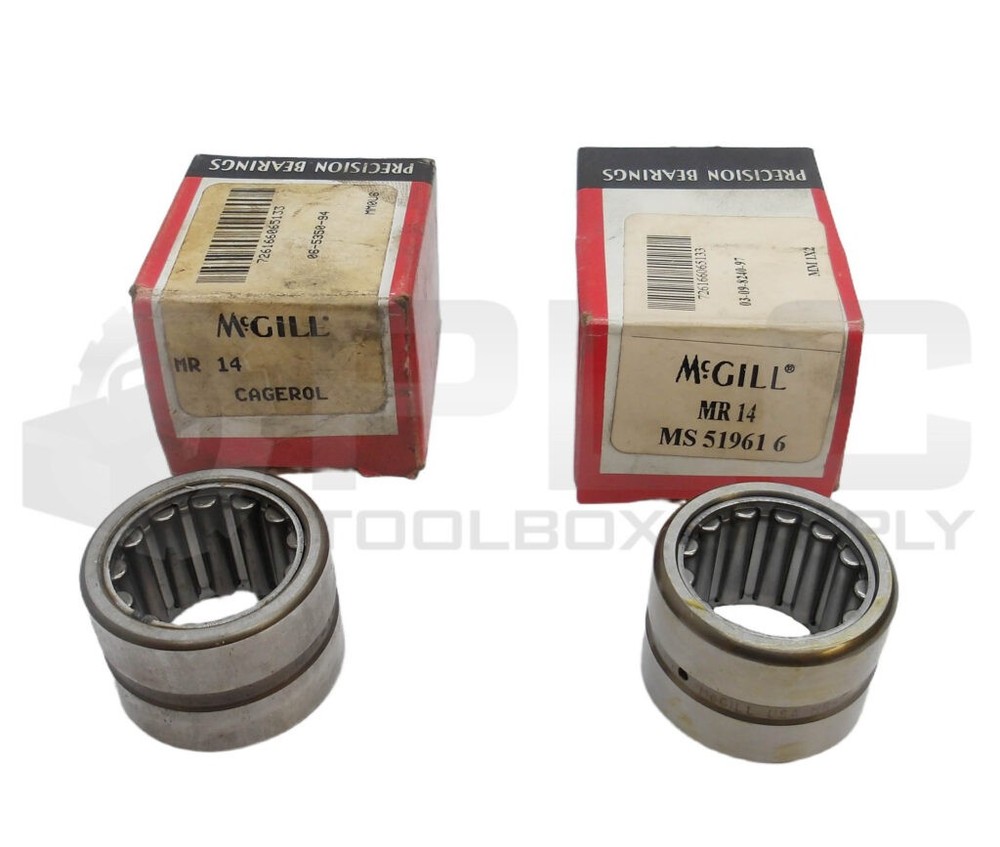 LOT OF 2 NEW MCGILL MR14 NEEDLE ROLLER BEARING