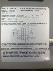 AC Power Protection Raycap Surge Protection ac-7188-115 115 vac type 4 enclosur