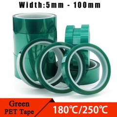 33M PET Adhesive Polyester Tape High Temp Masking Powder Coating Green 5-100mm