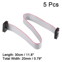IDC 16 Pin Connector Flat Ribbon Cable Female Connector 30cm 2.54mm Pitch,5pcs