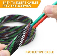 3-25mm Wide TIGHT Braided PET Expandable Sleeving Wrap Wire Cable Sheath Tubing
