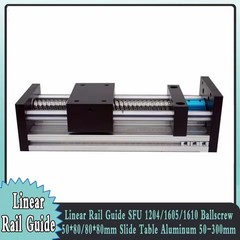 Linear Rail Guide SFU1204/1605/1610 Ballscrew 50*80/80*80mm Slide Table 50-300mm