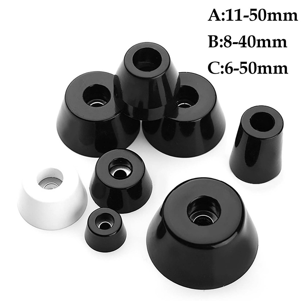 4PCS Round Bolt On Rubber Feet with Metal Washer, Non-Slip Bases