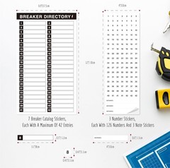 10 Sheet Breaker Panel Labels & 7 Breaker Catalog Stickers, Waterproof Durabl…