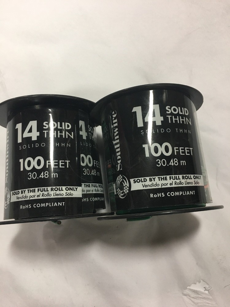 2 Southwire 14 awg Red Solid Copper Insulated Wire THHN THWN AWM 100 Feet 600 V