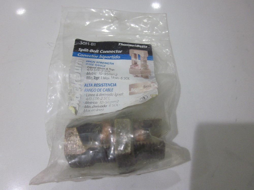 THOMAS & BETTS 30H-B1 SPLIT-BOLT CONNECTOR, 4/0-2AWG