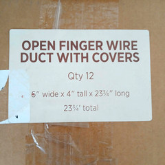 1 Box of 12 New 6″x4″x23 3/4 Narrow Finger Open Slot Wiring Duct w/Cover Grey