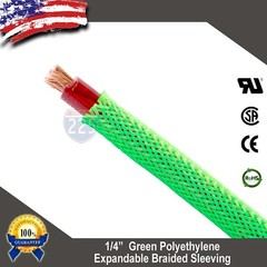 50 FT 1/4″ Green Expandable Wire Cable Sleeving Sheathing Braided Loom Tubing US
