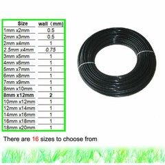 Black 1~10mm ID x 2~12mm OD PTFE Tubing Tube Pipe Sleeving Many Sizes