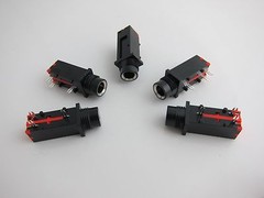 Goedrum 5PCS 3Pin 1/4″ 6.35mm Stereo Phone Jack / Jack Socket / PCB Mount