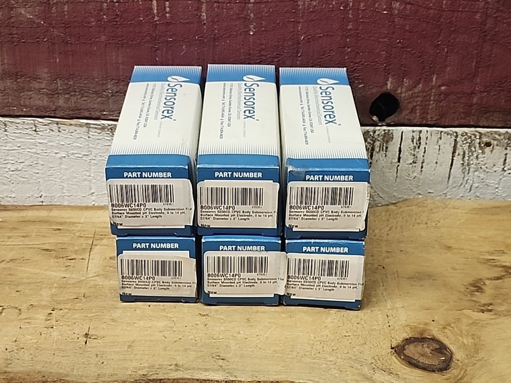 NEW Lot of 6 Sensorex S650CD Flat Submersion pH Electrodes CPVC BNC
