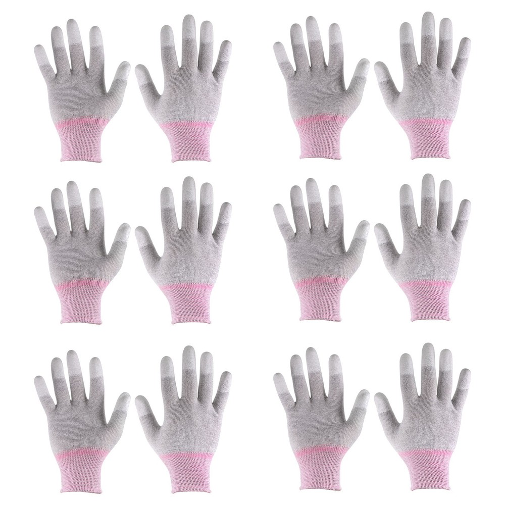 6 Pairs ESD Anti Static Gloves 19cm PC Gloves(Small), Pink