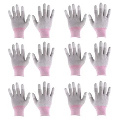 6 Pairs ESD Anti Static Gloves 19cm PC Gloves(Small), Pink