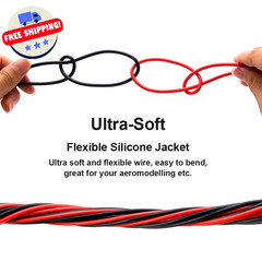 14 AWG Silicone Wire Kit 40Ft – 20Ft Red & Black, Flexible, High Tem