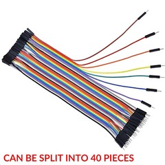 40PCS DUPONT JUMP WIRE M-F M-M F-F JUMPER BREADBOARD CABLE LEAD RIBBON 10CM-40CM
