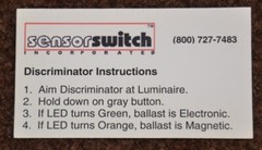 Acuity Sensor Switch SensorSwitch D-1 BD-1 D1 BD1 Ballast Discriminator magnetic