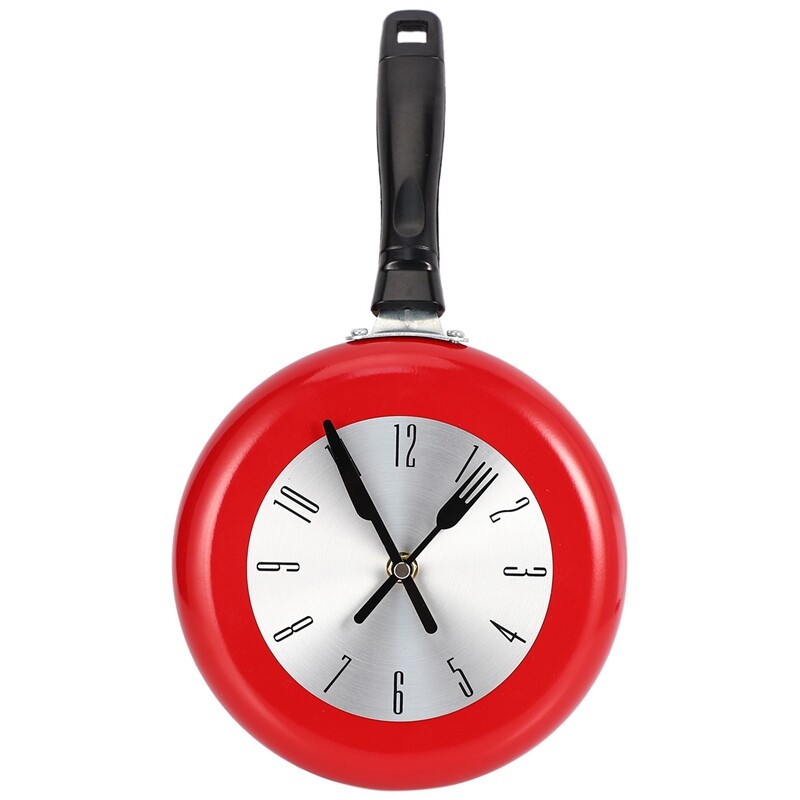 Wall Clock Metal Frying Pan 8 Watches Kitchen Decoration Novelty Art U1034-