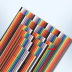 Coloured Dupont Wire Flat Flexible Rainbow Ribbon PCB Cable 1.27mm Pitch 10P-40P