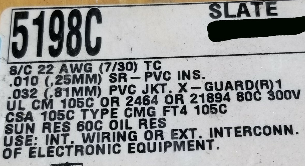 Alpha Wire 5198C 22/8C Xtraguard 1 Premium Shielded Control Cable Gray /10ft
